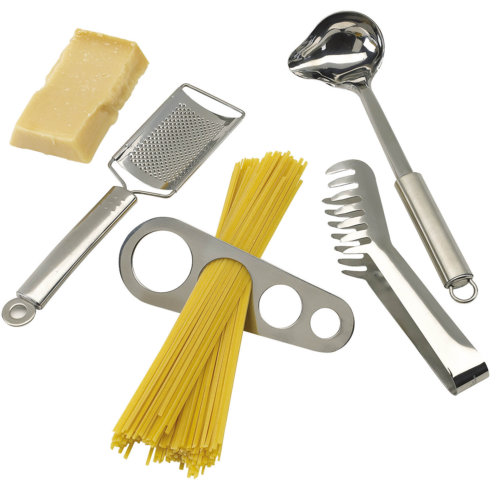 Spaghetti-Set AL DENTE (silber, Edelstahl, 527g) als Werbegeschenke Auf ...