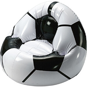 Aufblasbarer Fußballsessel 'Coach' , schwarz/weiß, Kunststoff, 107,00cm x 98,00cm x 90,00cm (Länge x Höhe x Breite)