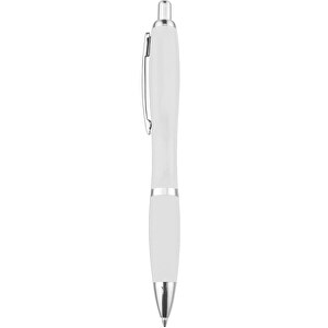 Kugelschreiber Newport , weiß, ABS, Stahl, AS, 19,50cm x 1,10cm x 14,00cm (Länge x Höhe x Breite)