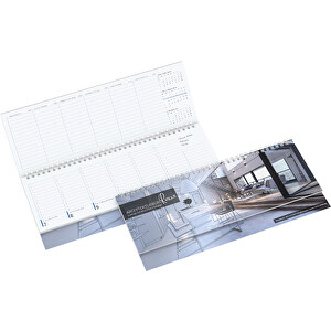 Tisch-Querkalender Compact Bestseller Inkl. 4C-Druck , individuell blau, Karton, 13,50cm x 31,00cm (Länge x Breite)