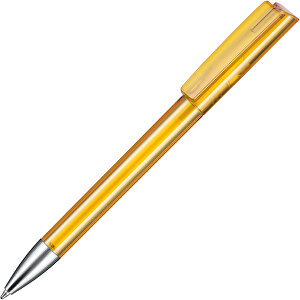 Kugelschreiber GLORY TRANSPARENT , Ritter-Pen, sonnenblumengelb, ABS-Kunststoff, Messing, 14,20cm (Länge)