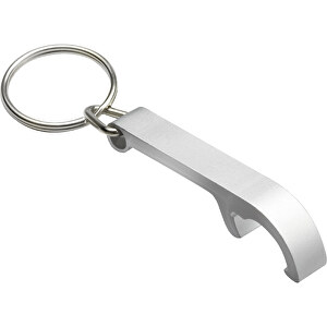 Schlüsselanhänger Mit Flaschenöffner RE98-NARÓN , Re98, silber / mattsilber, Aluminium, 8,90cm x 0,90cm x 2,50cm (Länge x Höhe x Breite)