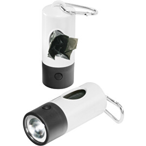 'Gassi'-Taschenlampe , weiss, schwarz, ABS+PP+PE+MET, 11,20cm (Länge)
