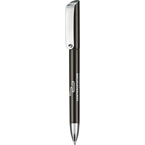 Kugelschreiber GLOSSY , Ritter-Pen, schwarz, ABS-Kunststoff, 14,20cm (Länge)