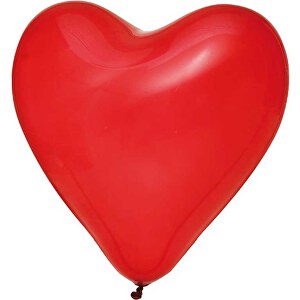 Luftballon Herzform-Siebdruck , rot, Naturlatex, 