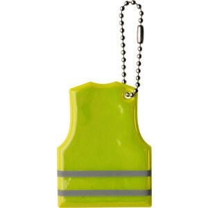 Schlüsselanhänger Warnweste , gelb, Metall, PVC, 6,00cm x 0,20cm x 4,50cm (Länge x Höhe x Breite)