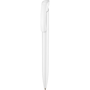 Kugelschreiber CLEAR SHINY , Ritter-Pen, weiß, ABS-Kunststoff, 14,80cm (Länge)