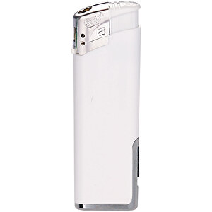 TOM® EB-15 LED 01 Elektronik-Feuerzeug , Tom, vollfarbe weiß, AS/ABS, 1,10cm x 8,20cm x 2,50cm (Länge x Höhe x Breite)