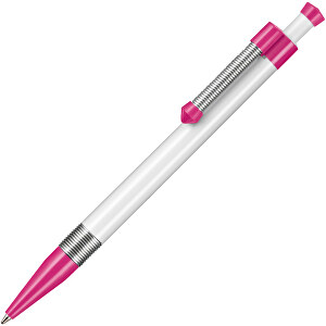 Kugelschreiber Spring SP , Ritter-Pen, pink/weiß, ABS-Kunststoff, 14,10cm (Länge)