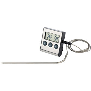 Fleisch-Thermometer Cuisine , schwarz/silber, ABS, Aluminium, 5,30cm x 1,00cm x 7,10cm (Länge x Höhe x Breite)