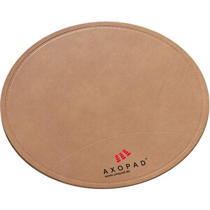 AXOPAD® Mousepad AXONature 400, Farbe Natur, 21 Cm Rund, 2 Mm Dick , Natur, Lederfaser, recyceltes Leder, 0,20cm (Höhe)