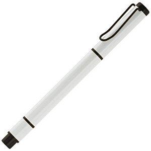 Kugelschreiber Mit Textmarker 2in1 , weiss, Metall, 13,80cm (Länge)