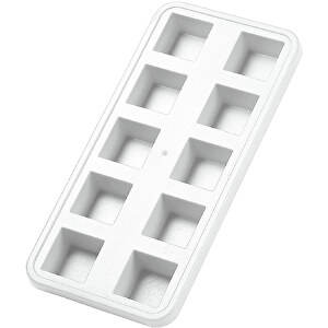 Eiswürfelform 'Quadrate' , weiß, Kunststoff, 22,00cm x 2,20cm x 10,50cm (Länge x Höhe x Breite)