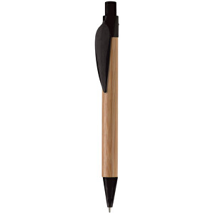 Kugelschreiber Eco Leaf , schwarz, Bambus & ABS, 13,60cm (Länge)