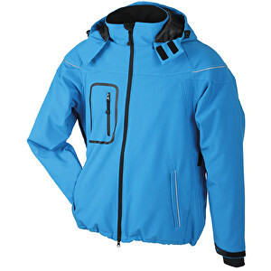 Men’s Winter Softshell Jacket , James Nicholson, aqua, 100% Polyester, S, 