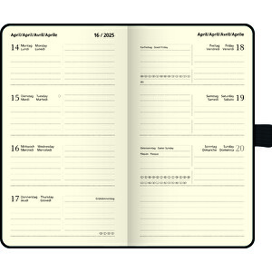 Taschenkalender 'Kompagnon' Modell 756 66 , schwarz, Bucheinbandstoff Casina, 8,70cm x 1,30cm x 15,30cm (Länge x Höhe x Breite)