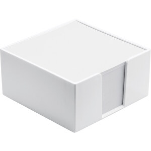 Zettelbox 10x10x5cm , weiß, Holzfreies Papier & PS, 10,00cm x 4,50cm x 10,00cm (Länge x Höhe x Breite)
