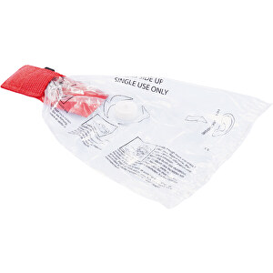 CPR Maske Für Den Schlüsselbund , rot, PP, Metall, 5,50cm x 5,00cm x 2,00cm (Länge x Höhe x Breite)