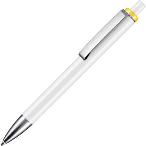Kugelschreiber EXOS , Ritter-Pen, zitronen-gelb/weiß, ABS-Kunststoff, 14,00cm (Länge)