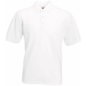 65/35 Polo , Fruit of the Loom, weiß, 35 % Baumwolle / 65 % Polyester, 2XL, 