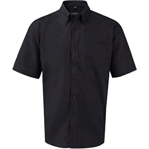 Kurzärmliges Oxford-Hemd , Russell, schwarz, 70 % Baumwolle / 30 % Polyester, 6XL, 