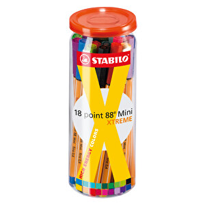 STABILO Point 88 Mini XTREME Fineliner-Dose , Stabilo, Kunststoff, 13,50cm x 5,30cm x 5,30cm (Länge x Höhe x Breite)