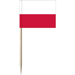 Minifahne 'Polen' , Offsetpapier 90g/qm, 8,00cm (Höhe)
