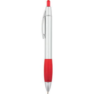 Kugelschreiber Kandi , Promo Effects, silber / rot, Kunststoff, 14,10cm (Länge)