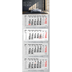 Faltbare Wand-Termin-Kalender, 4-Monatsplaner 'Junior' , grau, Papier, 87,50cm x 33,00cm (Höhe x Breite)