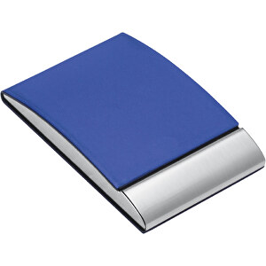 Visitenkartenbox REFLECTS-VANNES BLUE , Reflects, blau, Edelstahl, Kunstleder, 9,80cm x 1,70cm x 6,50cm (Länge x Höhe x Breite)