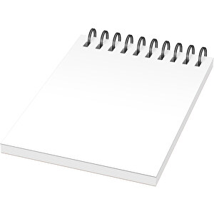 Desk-Mate® A6 Notizbuch Mit Kunststoff Cover Und Spiralbindung , weiß / schwarz, Papier, 80 g/m2, PP Kunststoff, Karton, 280 g/m2, 14,80cm x 0,50cm x 10,50cm (Länge x Höhe x Breite)