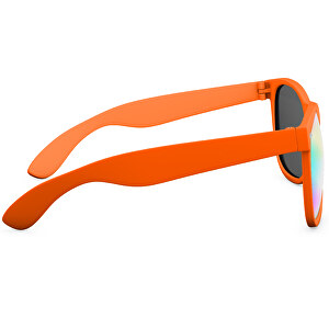 SunShine Mirror Soft-Touch - UV 400 , Promo Effects, verspiegelt orange Soft-Touch, Rahmen aus Polycarbonat und Glass aus AC, 14,50cm x 4,80cm x 15,00cm (Länge x Höhe x Breite)