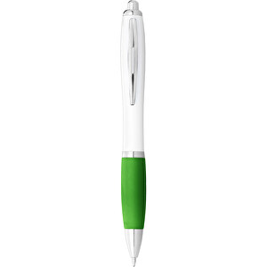 Nash Kugelschreiber Weiß Mit Farbigem Griff , weiß / limone, ABS Kunststoff, 14,00cm (Höhe)