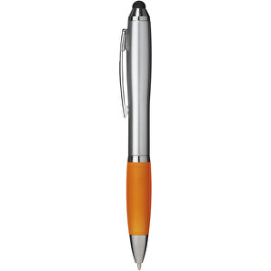 Nash Stylus Kugelschreiber Silber Mit Farbigem Griff , orange, ABS Kunststoff, 13,70cm (Länge)