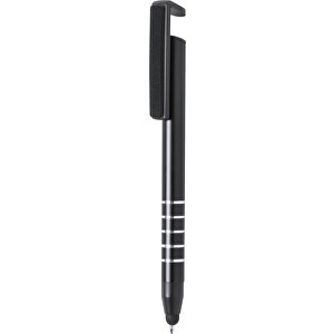 Kugelschreiber Halter IDRIS , schwarz, Aluminium, 14,10cm (Breite)