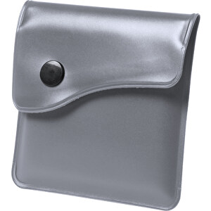 Tasche Aschenbecher BERKO , silber, PVC/ Aluminium, 8,00cm x 1,10cm x 8,00cm (Länge x Höhe x Breite)