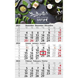3-Monats-Kalender Budget 3 X.press Inkl. 4C-Druck , hellgrau rot, Papier, 49,00cm x 30,00cm (Länge x Breite)