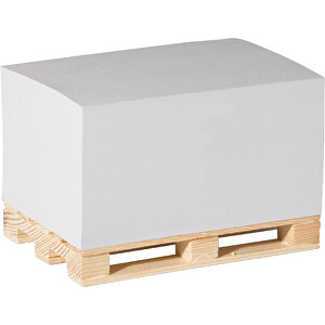 Zettelblock Auf Holzpalette 12x8x6cm , weiß, Holzfreies Papier & Holz, 12,00cm x 8,00cm x 8,00cm (Länge x Höhe x Breite)