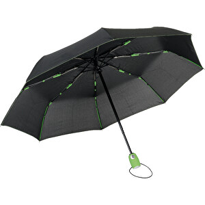 Vollautomatischer Windproof-Taschenschirm STREETLIFE , hellgrün, schwarz, Metall / Fiberglas / Polyester, 
