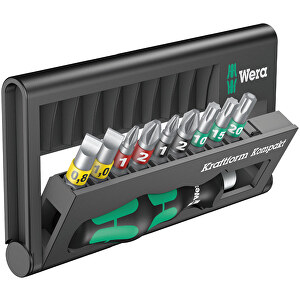 Kraftform Kompakt 13 Tool-Finder PROMOTION , Wera, schwarz / grün, Kunststoff, Werkzeugstahl, 12,60cm x 2,10cm x 7,50cm (Länge x Höhe x Breite)