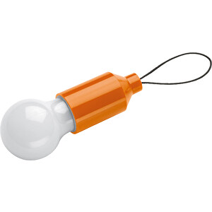 Schlüsselanhänger Glühlampe , orange, ABS, 5,50cm x 8,00cm x 8,00cm (Länge x Höhe x Breite)