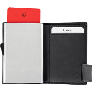 C-Secure RFID Börse , schwarz, Rindleder, 10,00cm x 6,50cm (Länge x Breite)