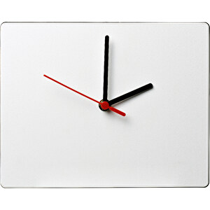 Brite-Clock® Rechteckige Wanduhr , schwarz, Laminiertes Papier, Recyceltes Papier, 24,00cm x 0,19cm x 19,00cm (Länge x Höhe x Breite)