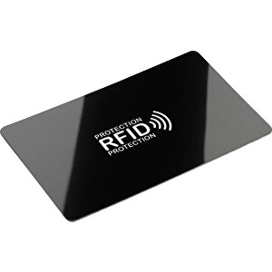 RFID Anti Skim Karte , schwarz / weiß, PVC, 0,10cm x 5,40cm x 8,60cm (Länge x Höhe x Breite)
