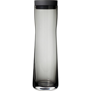 Wasserkaraffe -SPLASH- Dark Gray , Blomus, schwarz, Edelstahl poliert, Glas klar, Silikon, 9,00cm x 29,50cm x 9,00cm (Länge x Höhe x Breite)