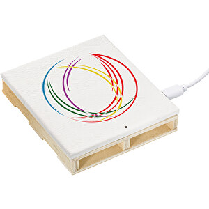 Wireless Charger REEVES-ALMATY , Reeves, weiss, Holz, Kunststoff, 90,00cm x 20,00cm x 100,00cm (Länge x Höhe x Breite)
