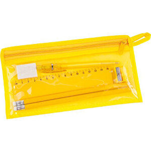 Federmappe Set BAIKU , gelb, Vliesstoff/ PVC, 22,00cm x 11,80cm (Länge x Breite)