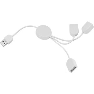 USB Hub POD , weiß, ABS, 3,50cm x 1,00cm x 24,00cm (Länge x Höhe x Breite)