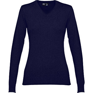 THC MILAN WOMEN. Damen Pullover Mit V-Ausschnitt , dunkelblau, Baumwolle. Polyamide, M, 62,00cm x 0,24cm x 45,00cm (Länge x Höhe x Breite)