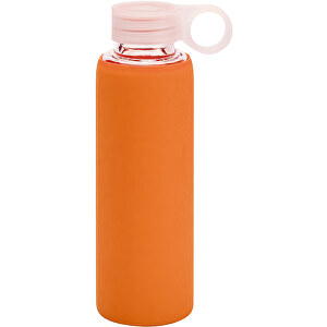 DHABI. Trinkflasche 380 Ml , orange, Borosilikatglas PP, 